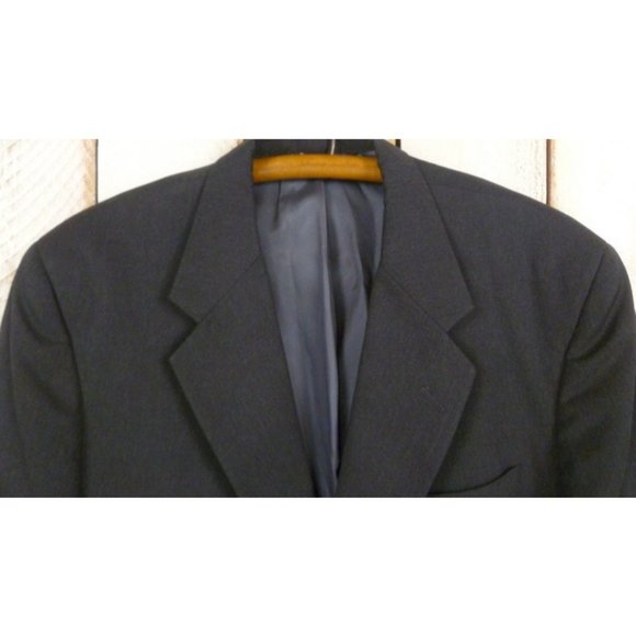 Vintage black / slate grey wool sportcoat - Picture 2 of 5